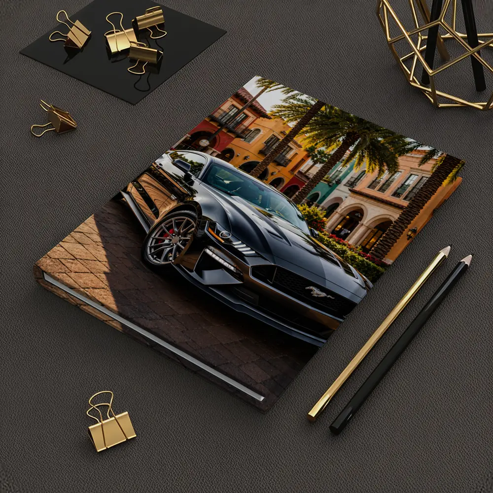 Black Ford Mustang GT Urban Palm Setting – Notebooks