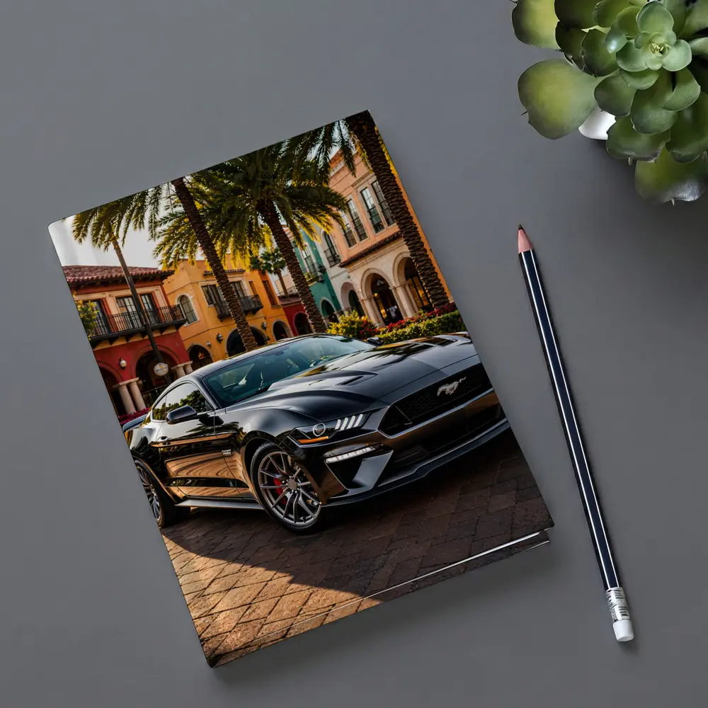 Black Ford Mustang GT Urban Palm Setting – Notebooks