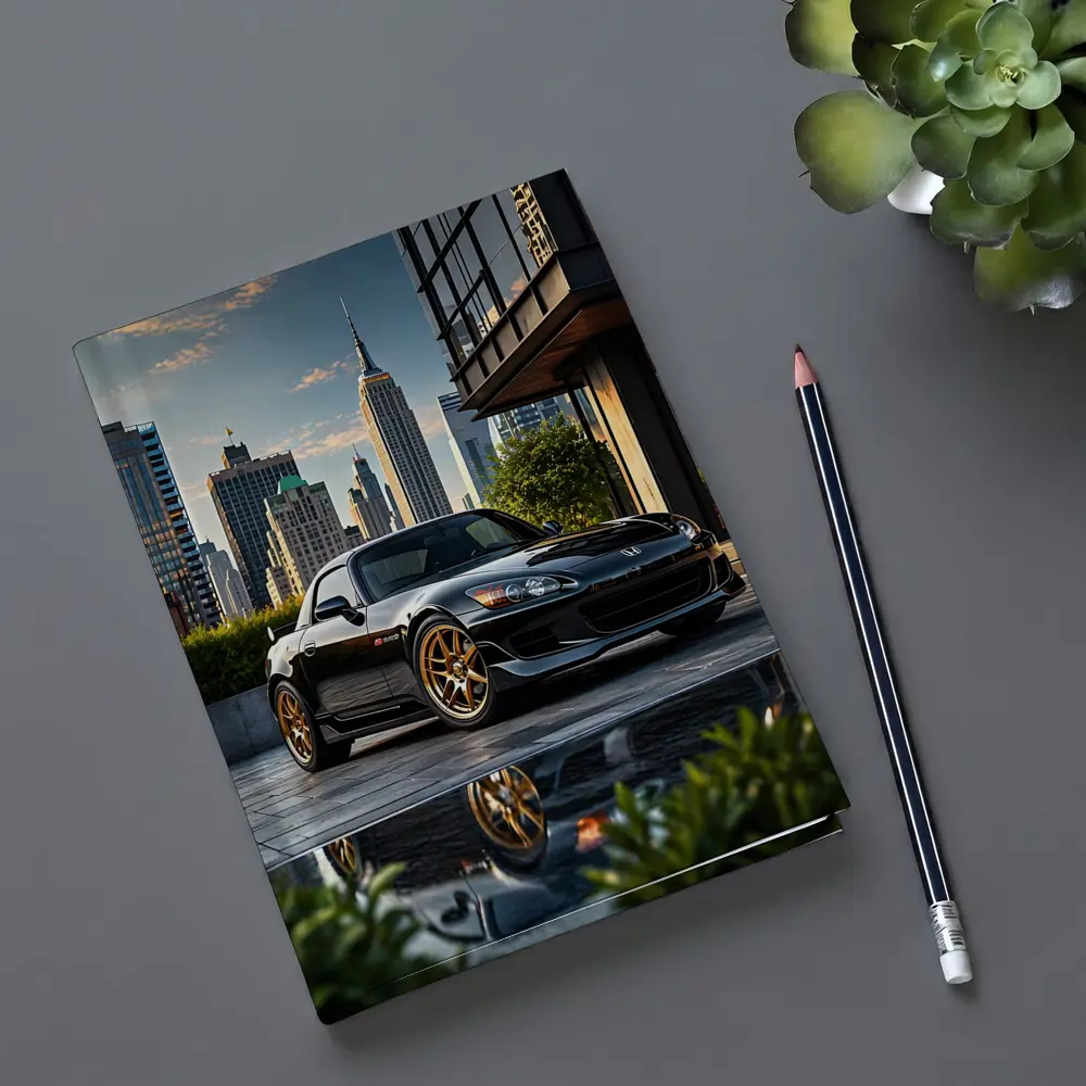Black Honda S2000 City Skyline Scene – Notebooks