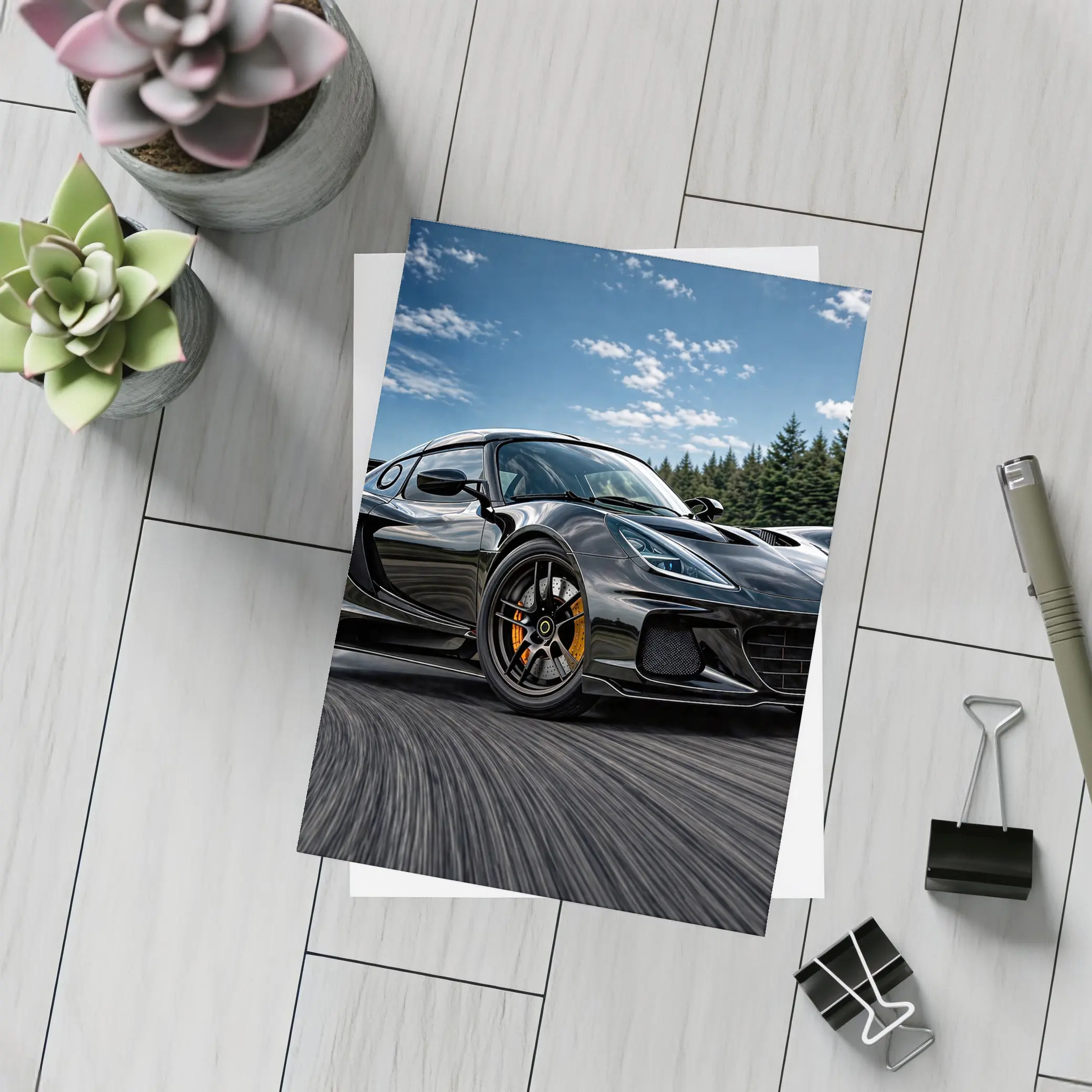 Black Lotus Emira Drifting On Track – Postcards