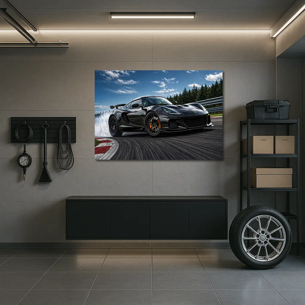 Black Lotus Emira Drifting On Track – Wall Art