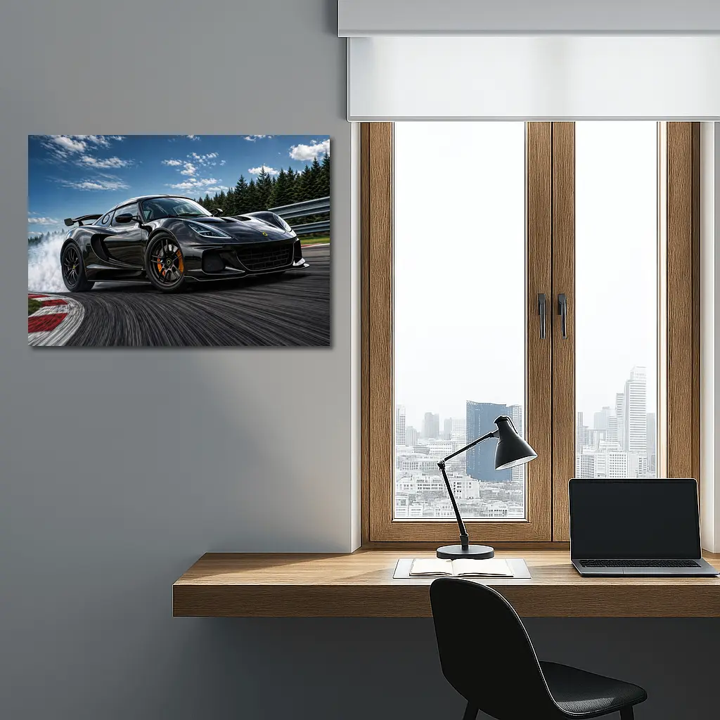 Black Lotus Emira Drifting On Track – Wall Art