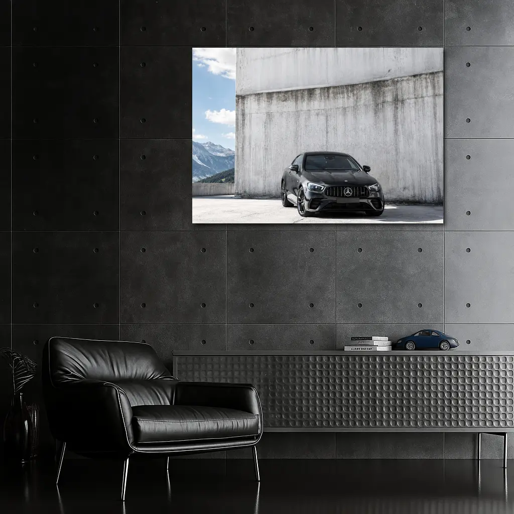 Black Mercedes AMG E Class Mountain Background – Wall Art