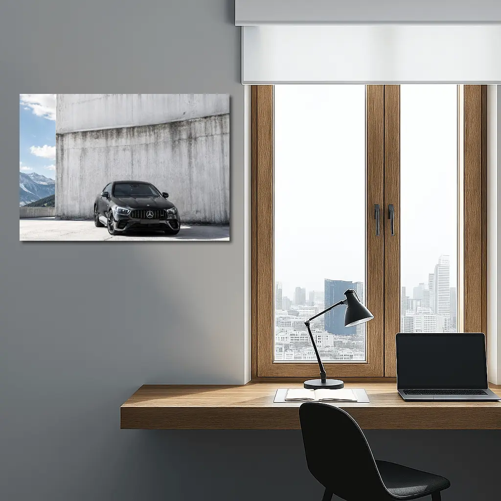 Black Mercedes AMG E Class Mountain Background – Wall Art
