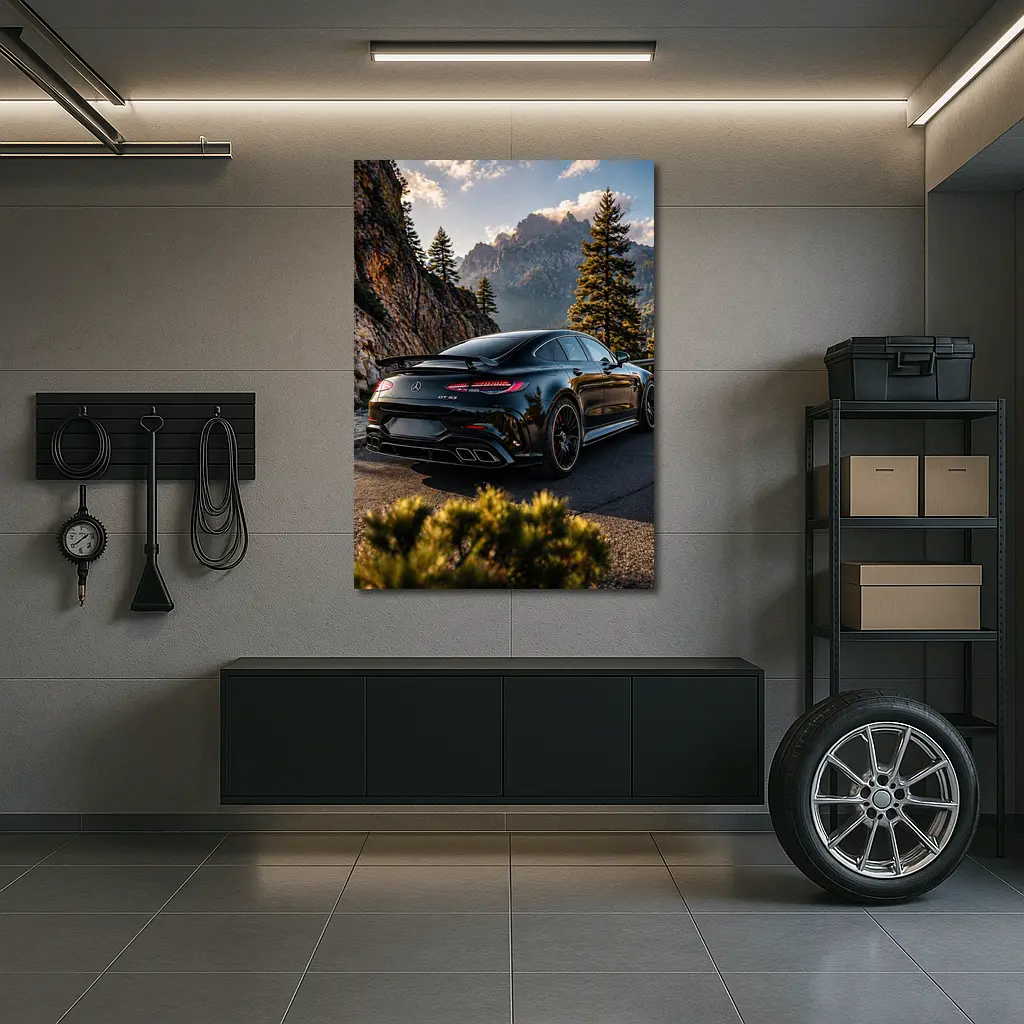 Mercedes AMG GT Black Mountain Road Shot – Wall Art