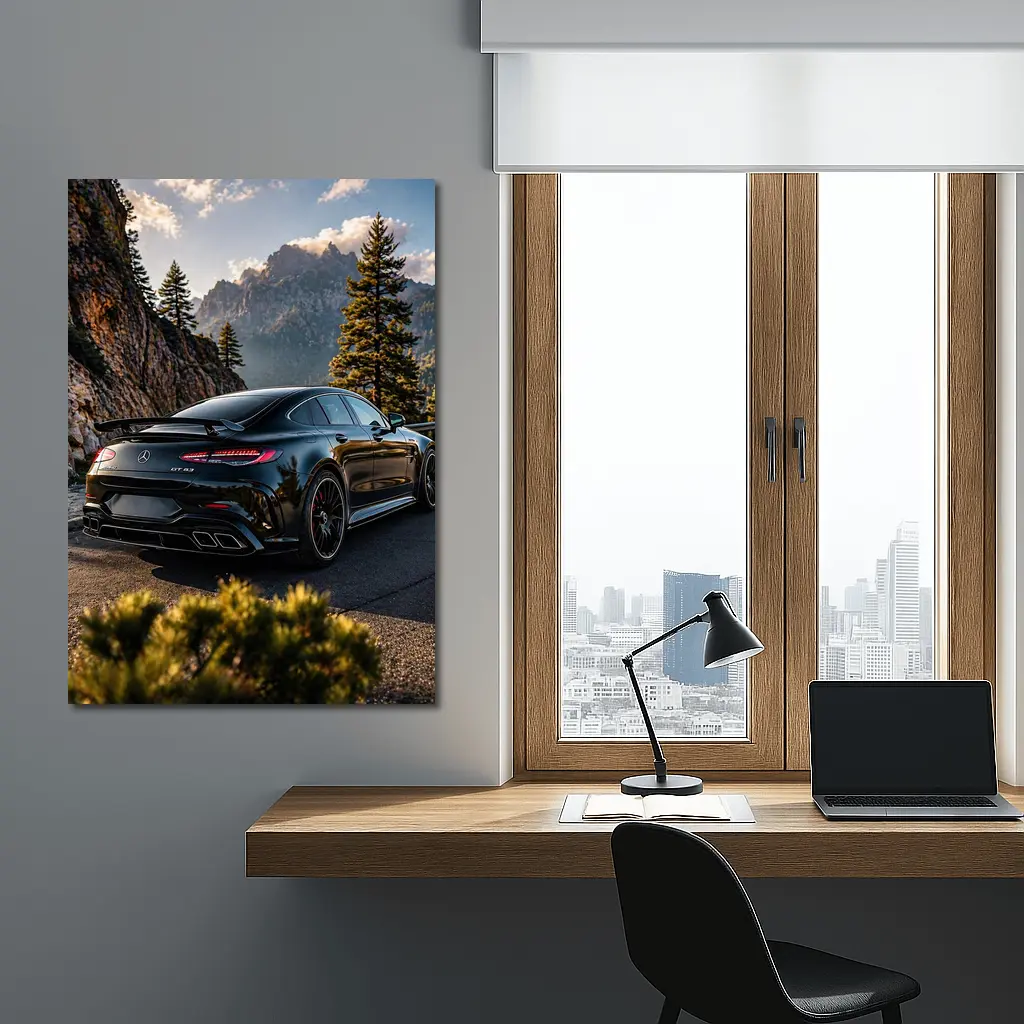 Mercedes AMG GT Black Mountain Road Shot – Wall Art