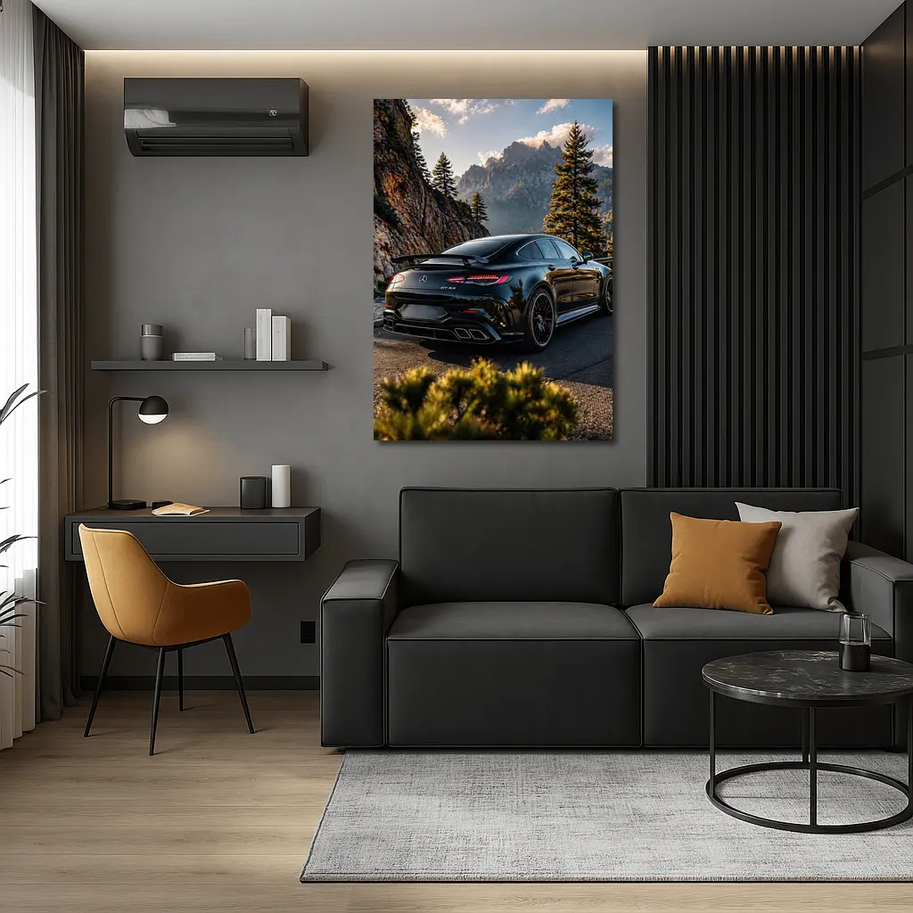 Mercedes AMG GT Black Mountain Road Shot – Wall Art