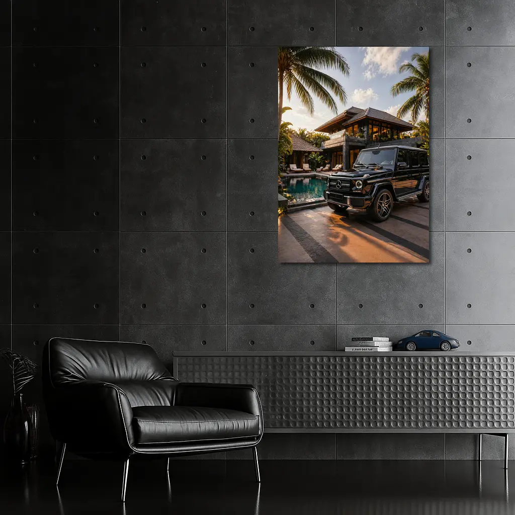 Black Mercedes G Class Tropical Villa – Wall Art
