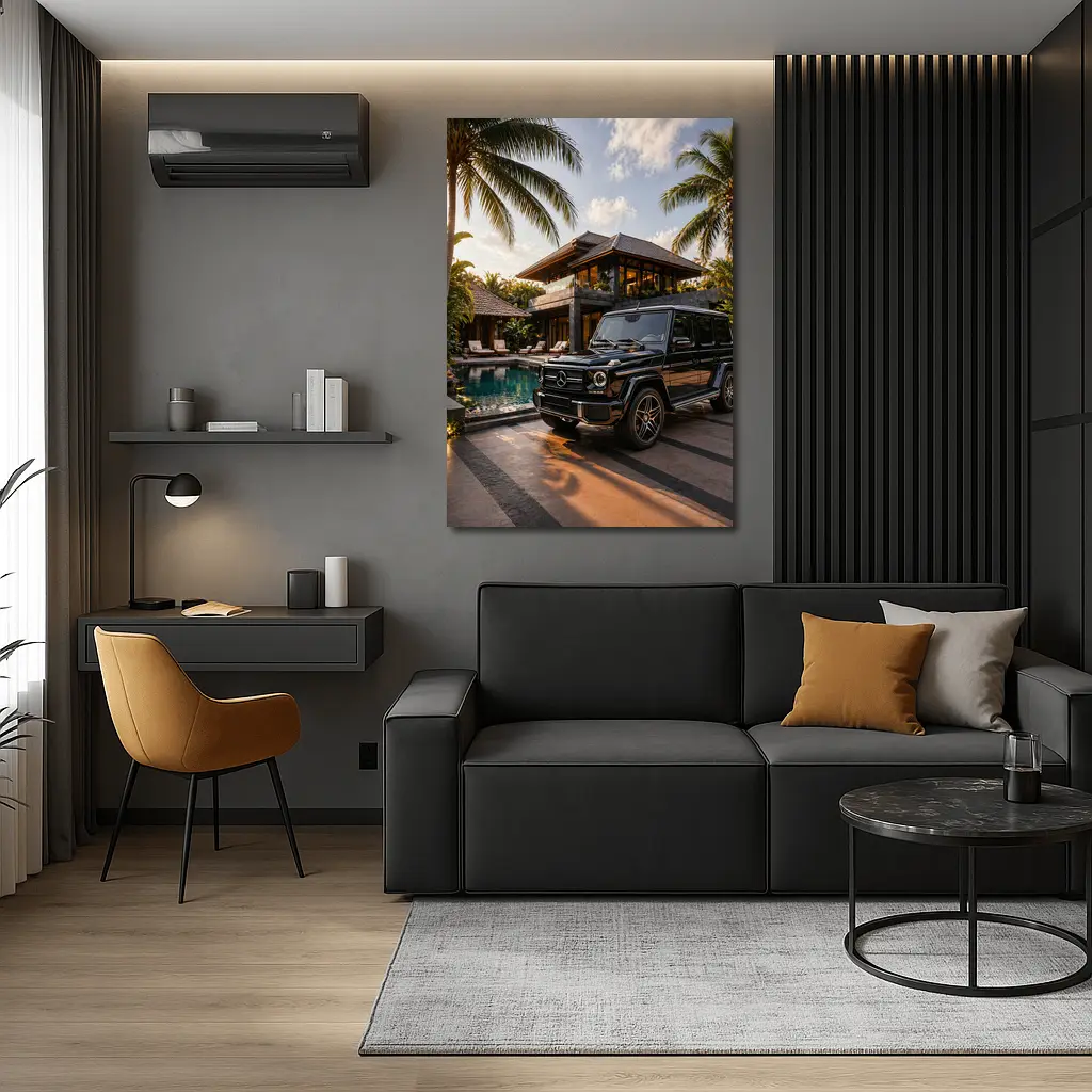 Black Mercedes G Class Tropical Villa – Wall Art