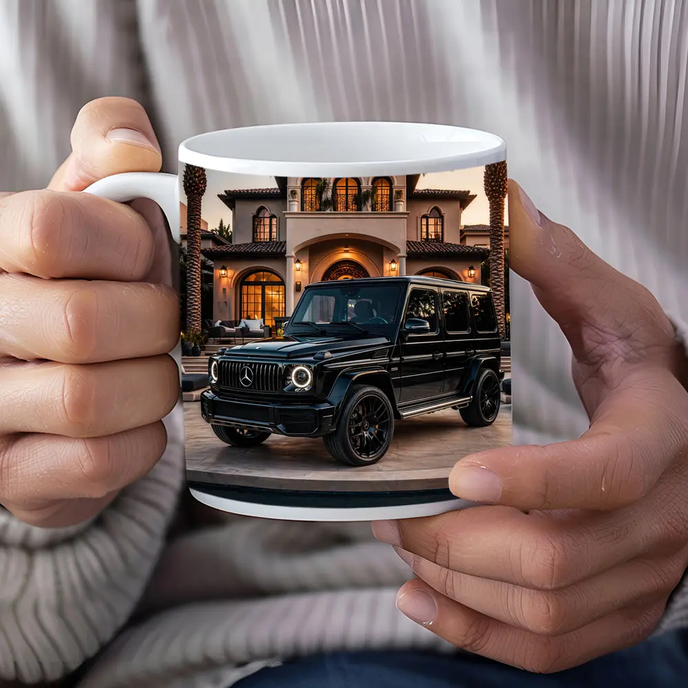 Black Mercedes G Wagon Mansion Driveway – Mugs