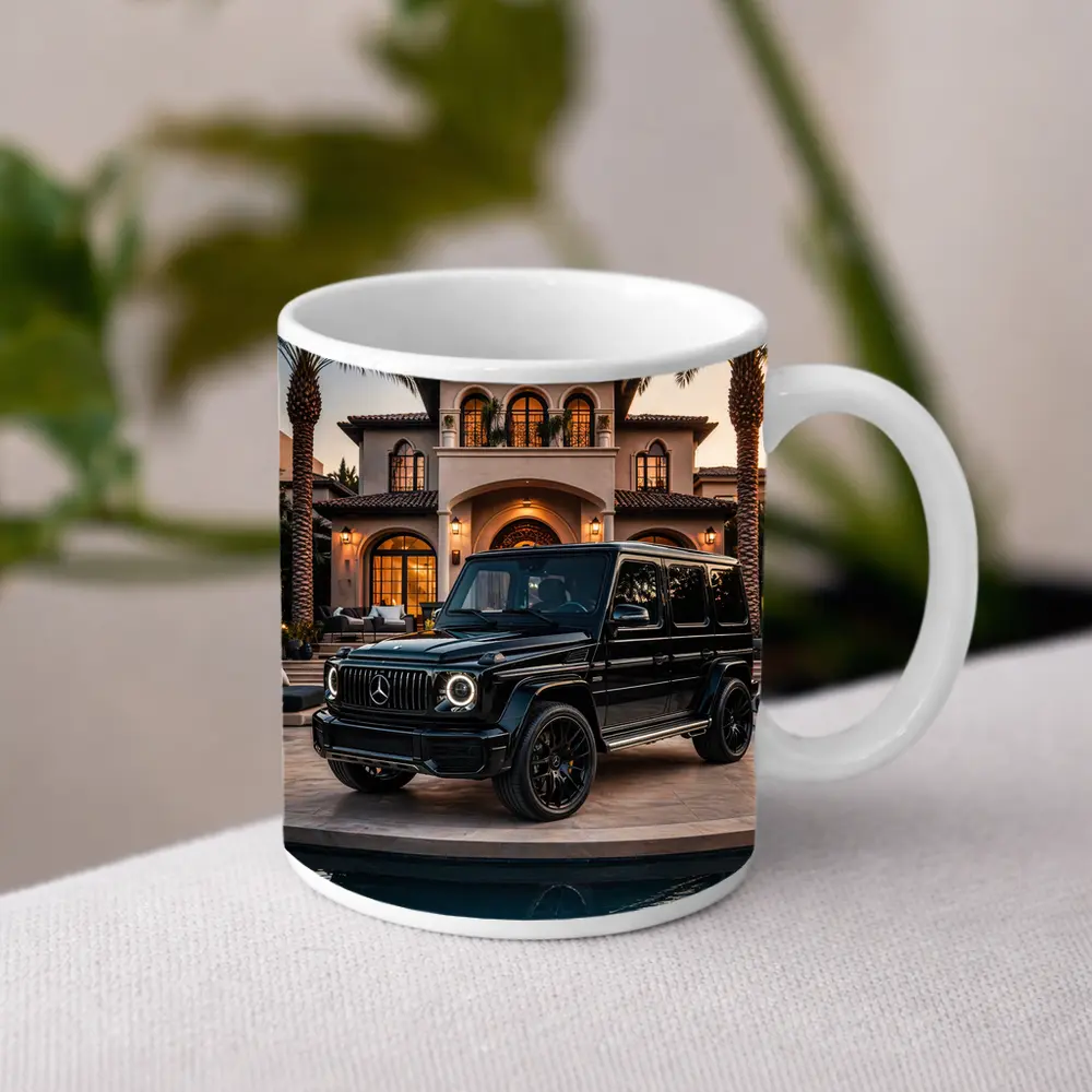 Black Mercedes G Wagon Mansion Driveway – Mugs