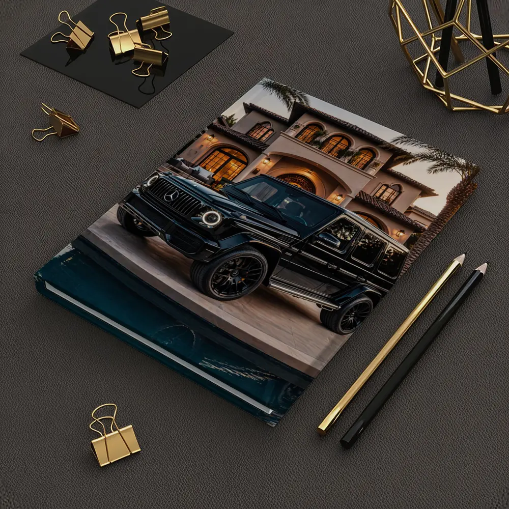 Black Mercedes G Wagon Mansion Driveway – Notebooks