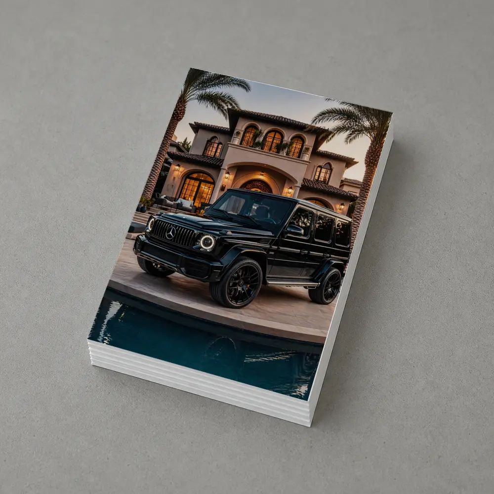 Black Mercedes G Wagon Mansion Driveway – Postcards