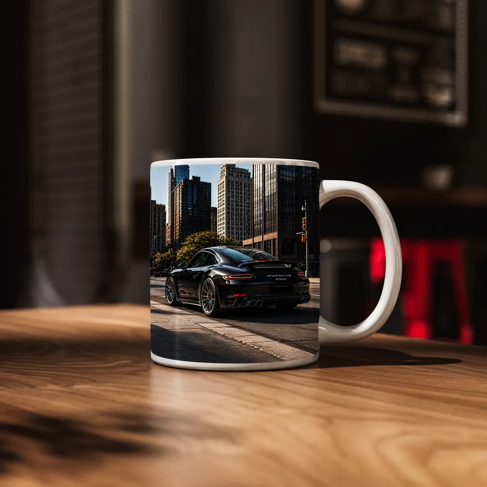 Black Porsche 911 Turbo City Street – Mugs