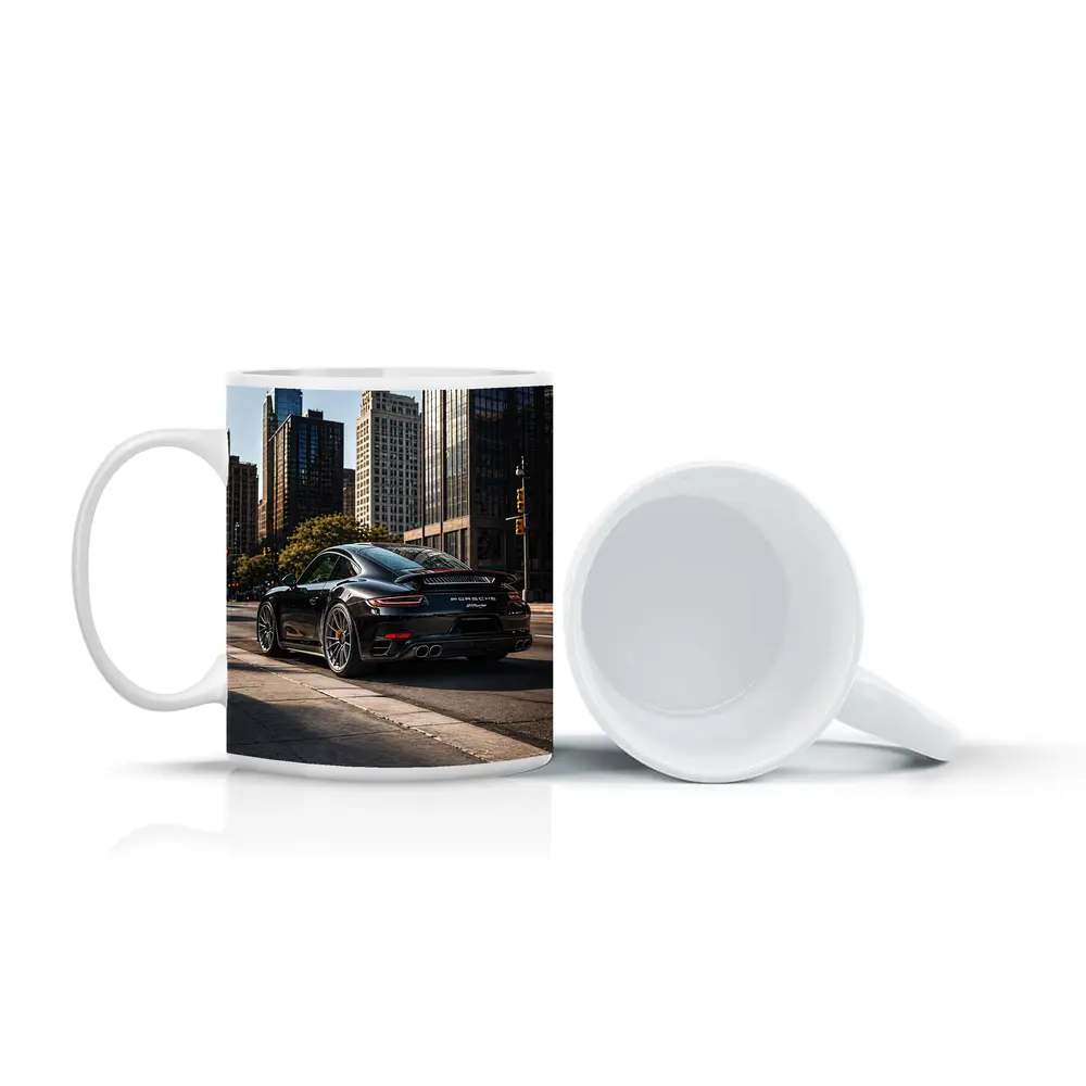 Black Porsche 911 Turbo City Street – Mugs
