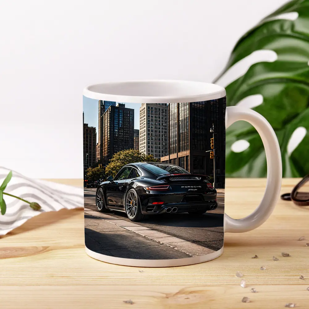 Black Porsche 911 Turbo City Street – Mugs