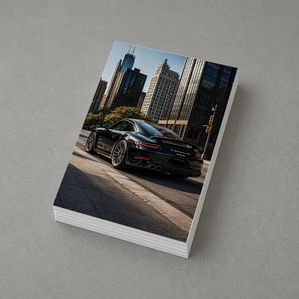Black Porsche 911 Turbo City Street – Postcards
