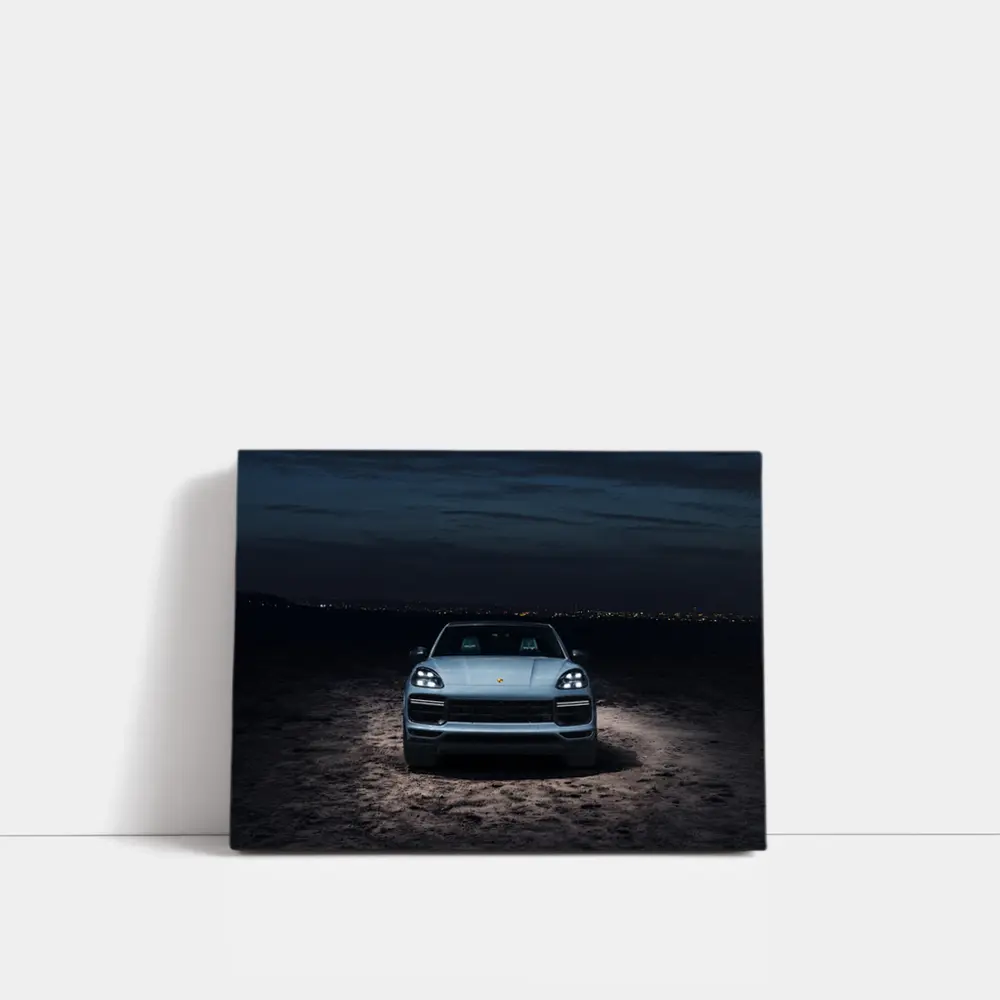Porsche Cayenne Front View Night Desert – Wall Art