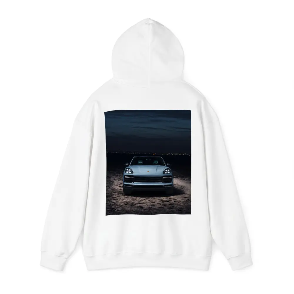 Porsche Cayenne Front View Night Desert – Hoodies