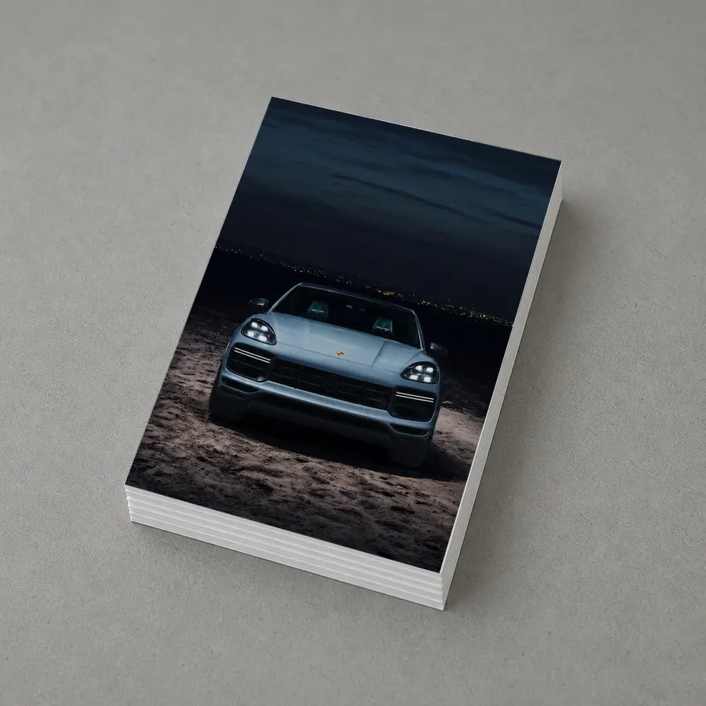 Porsche Cayenne Front View Night Desert – Postcards