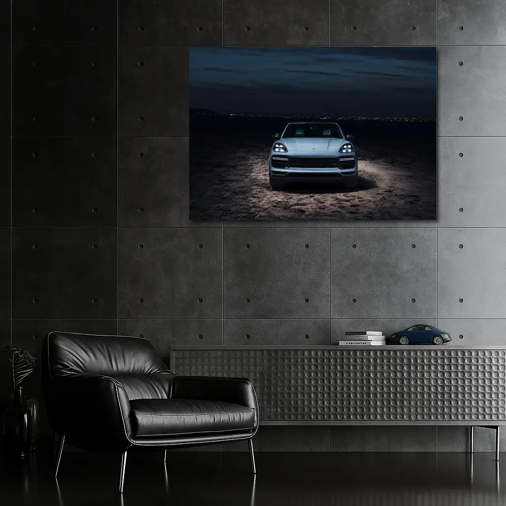 Porsche Cayenne Front View Night Desert – Wall Art