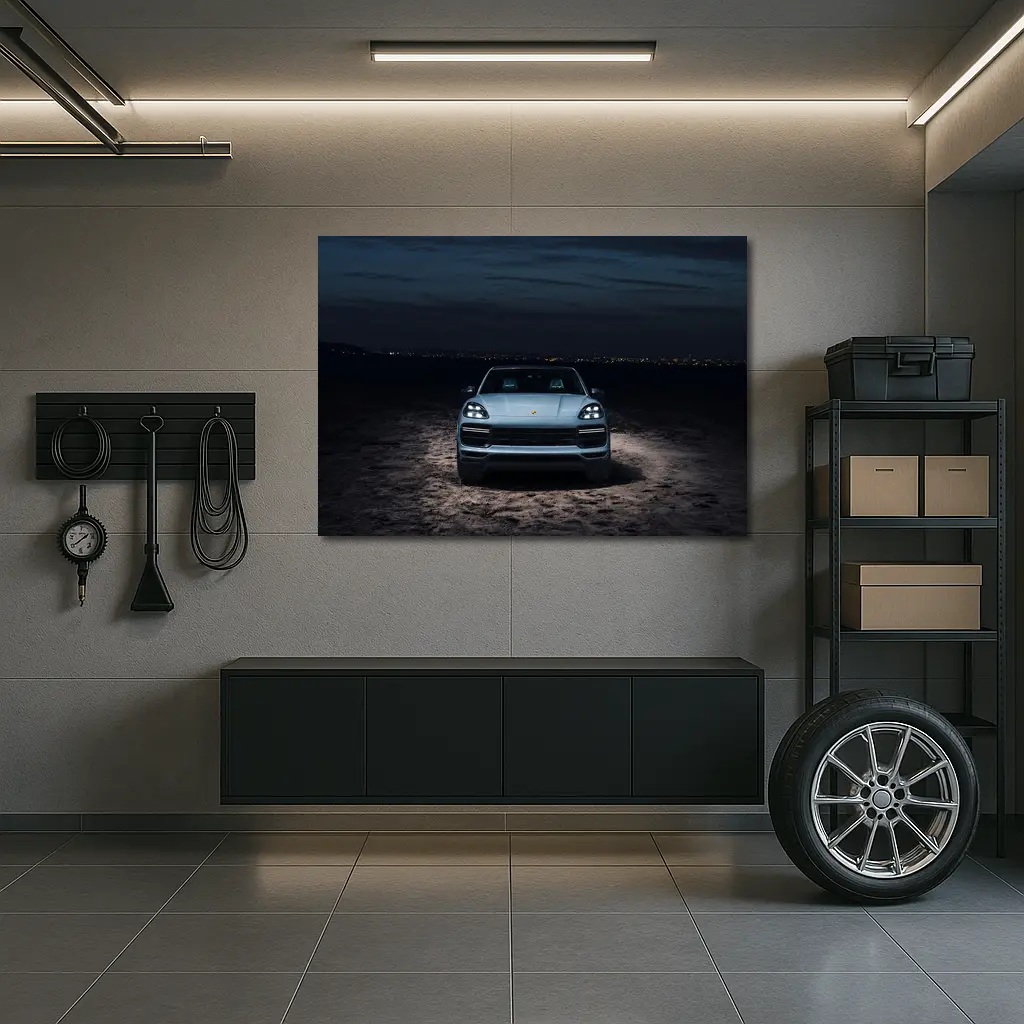 Porsche Cayenne Front View Night Desert – Wall Art