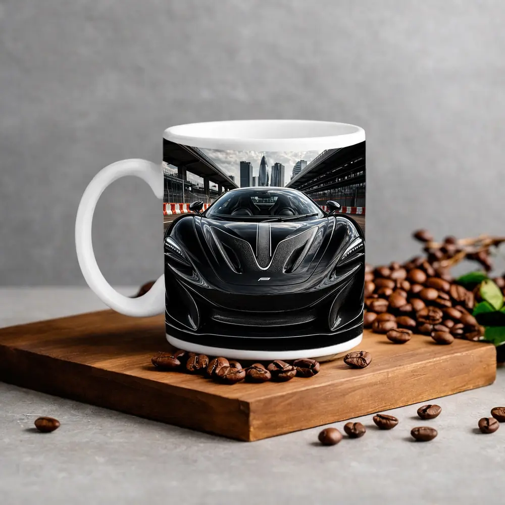 McLaren Black Supercar Racing Track City – Mugs