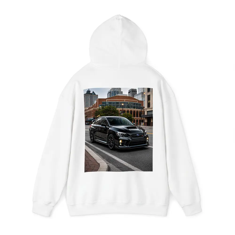 Black Subaru WRX STI Downtown City Street – Hoodies