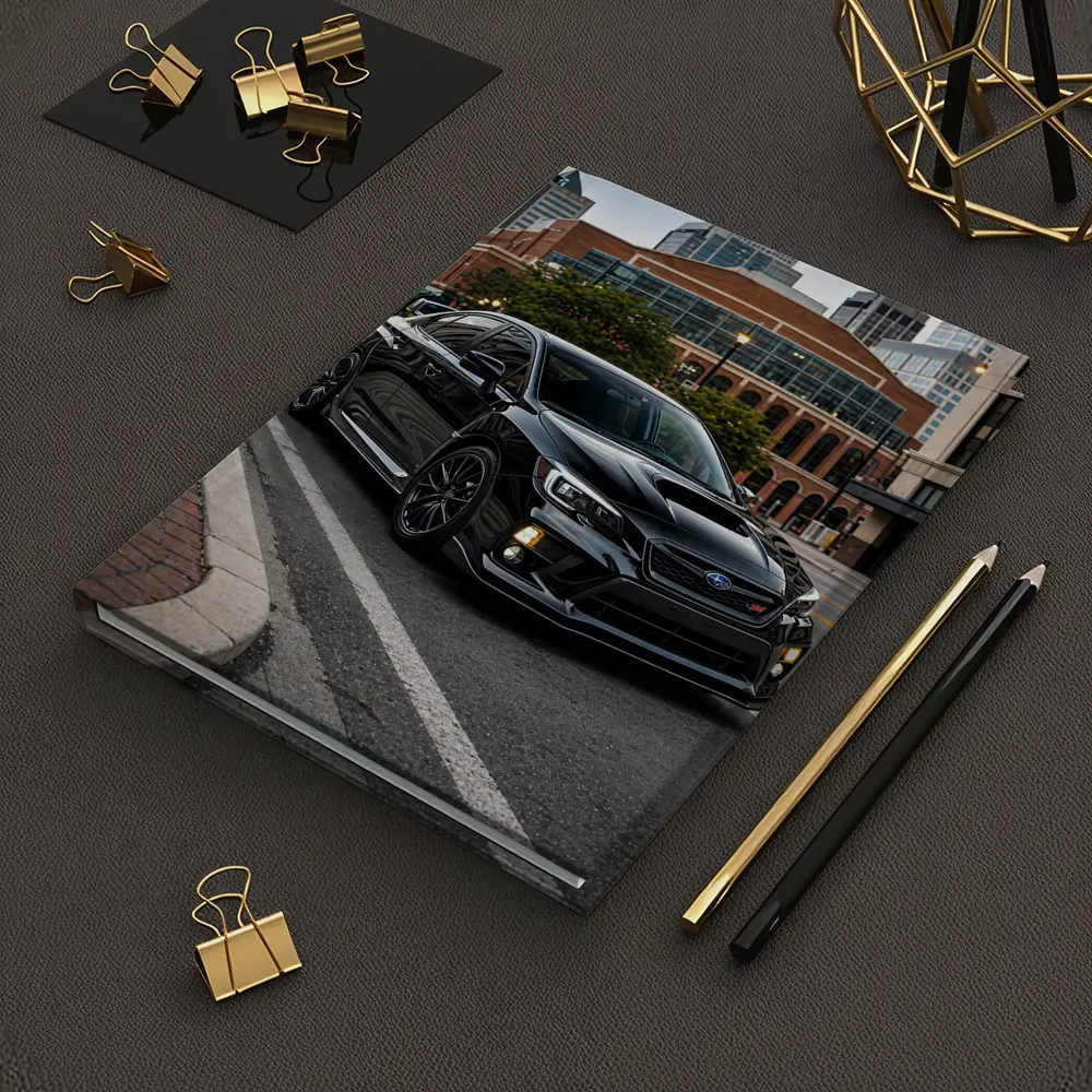 Black Subaru WRX STI Downtown City Street – Notebooks