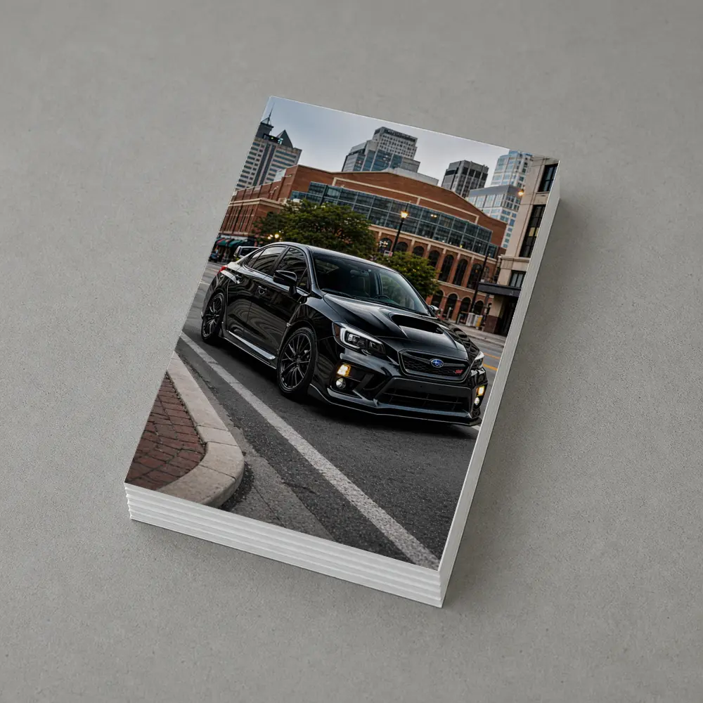Black Subaru WRX STI Downtown City Street – Postcards