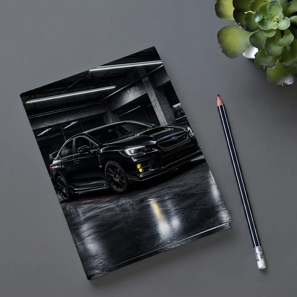 Black Subaru WRX STI Dark Garage – Notebooks