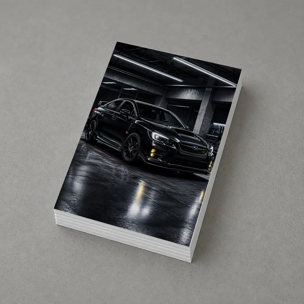 Black Subaru WRX STI Dark Garage – Postcards