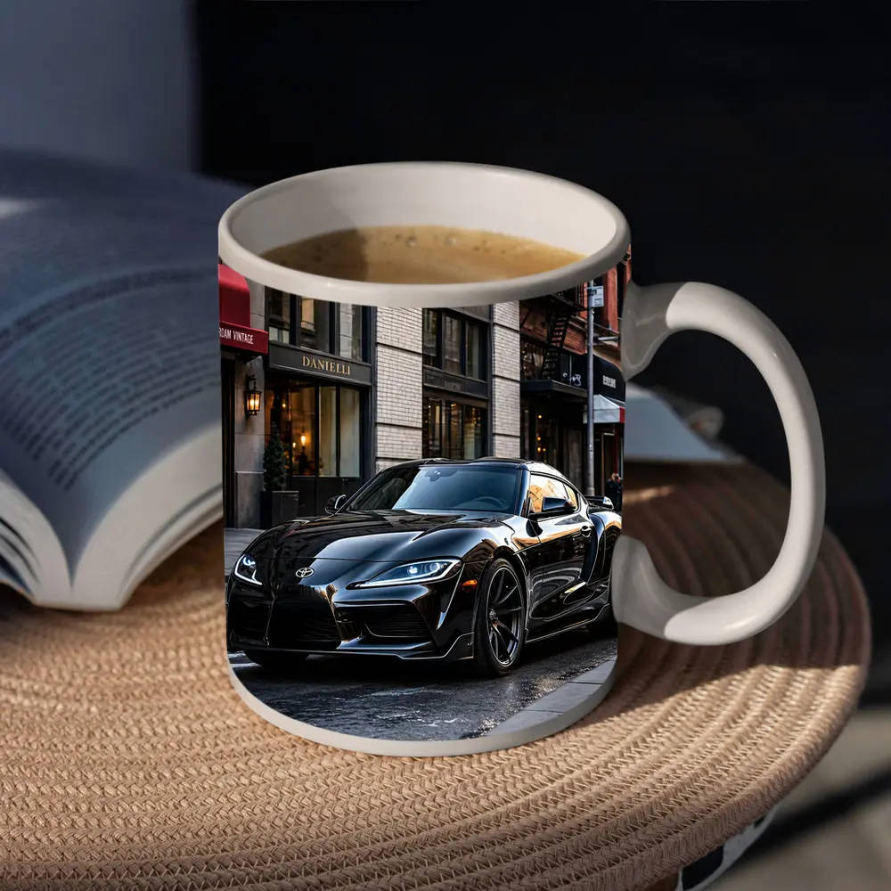 Black Toyota GR Supra NYC Street – Mugs