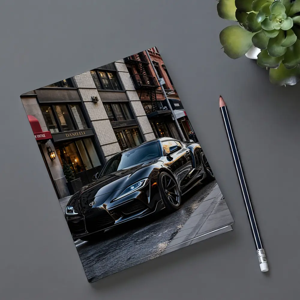 Black Toyota GR Supra NYC Street – Notebooks