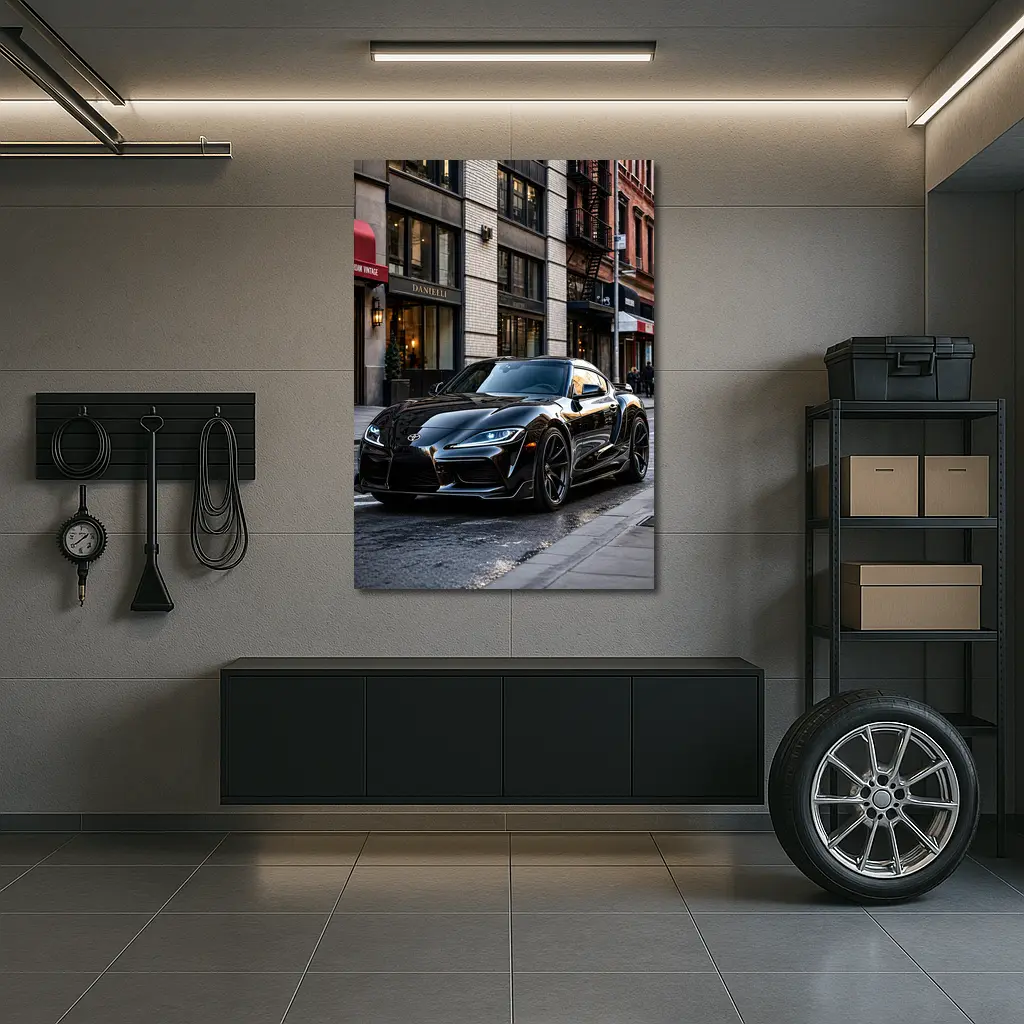 Black Toyota GR Supra NYC Street – Wall Art