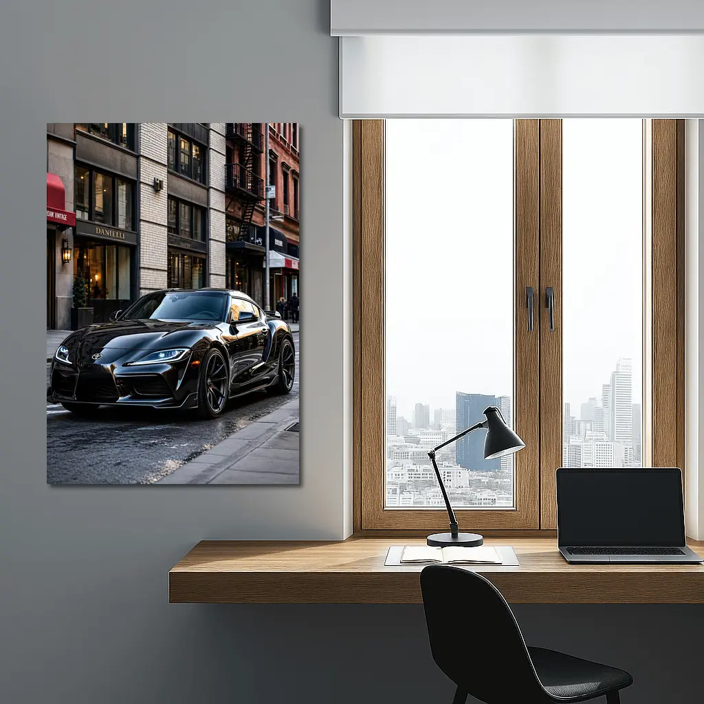Black Toyota GR Supra NYC Street – Wall Art