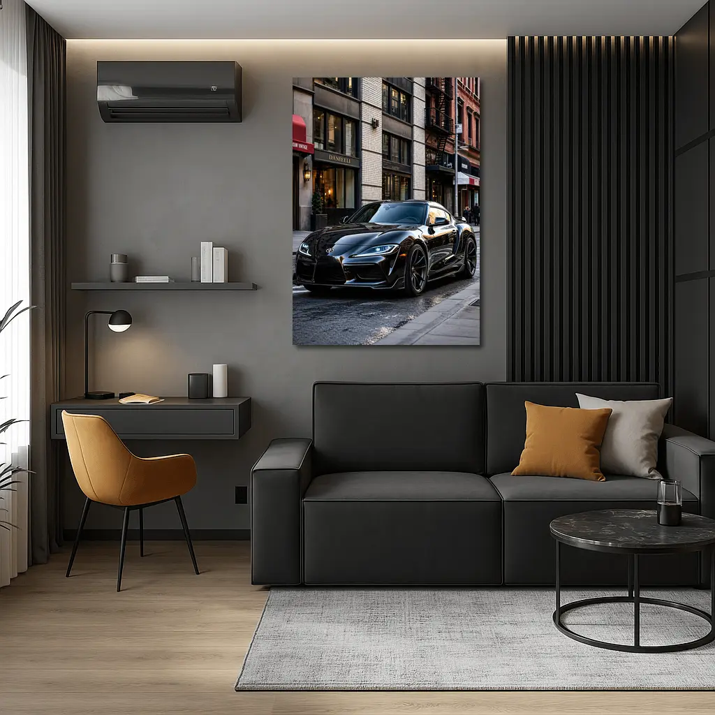 Black Toyota GR Supra NYC Street – Wall Art