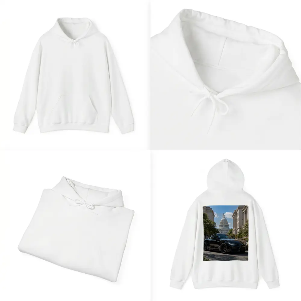 Black Toyota Supra Washington DC Street – Hoodies