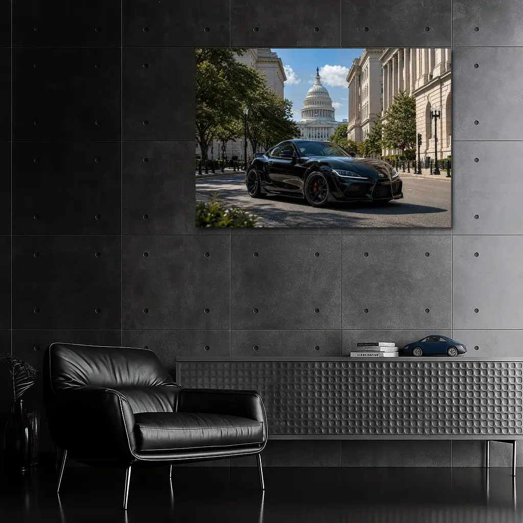 Black Toyota Supra Washington DC Street – Wall Art