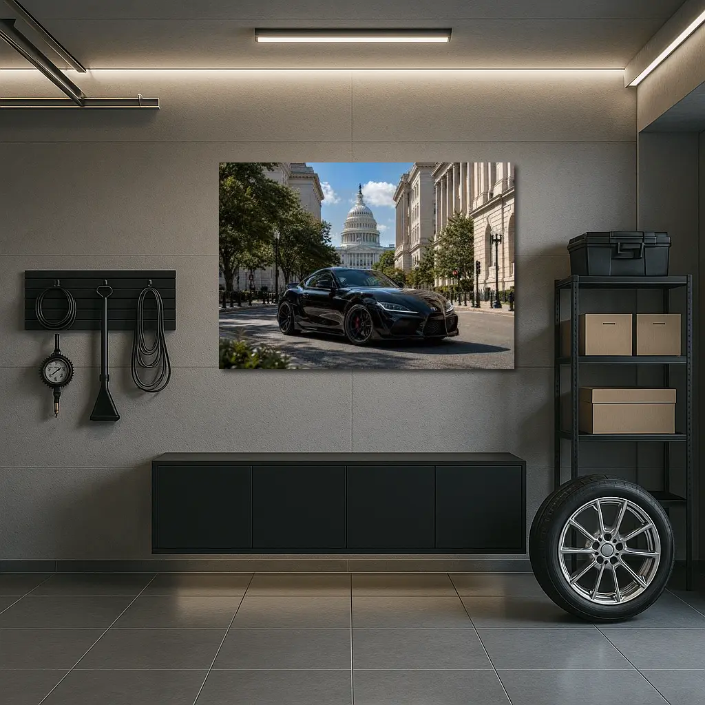 Black Toyota Supra Washington DC Street – Wall Art