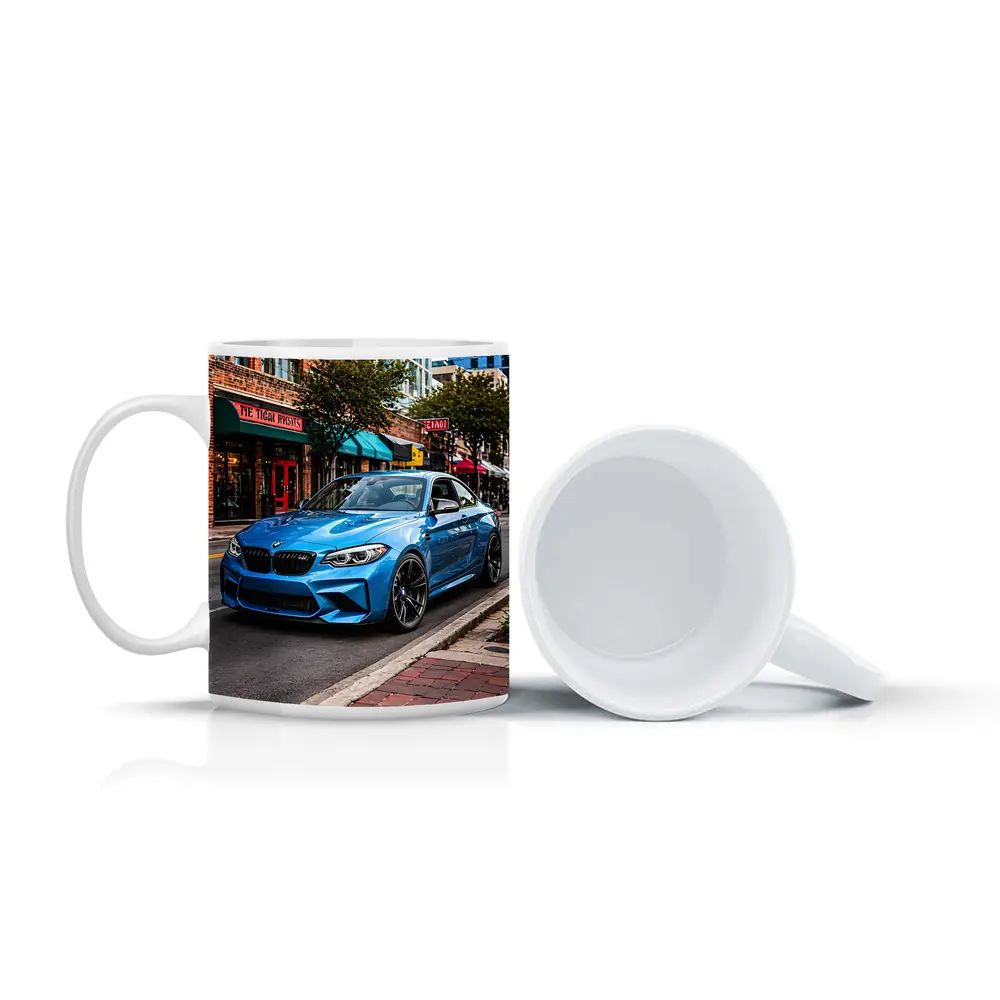 BMW M2 Blue Coupe City Street – Mugs