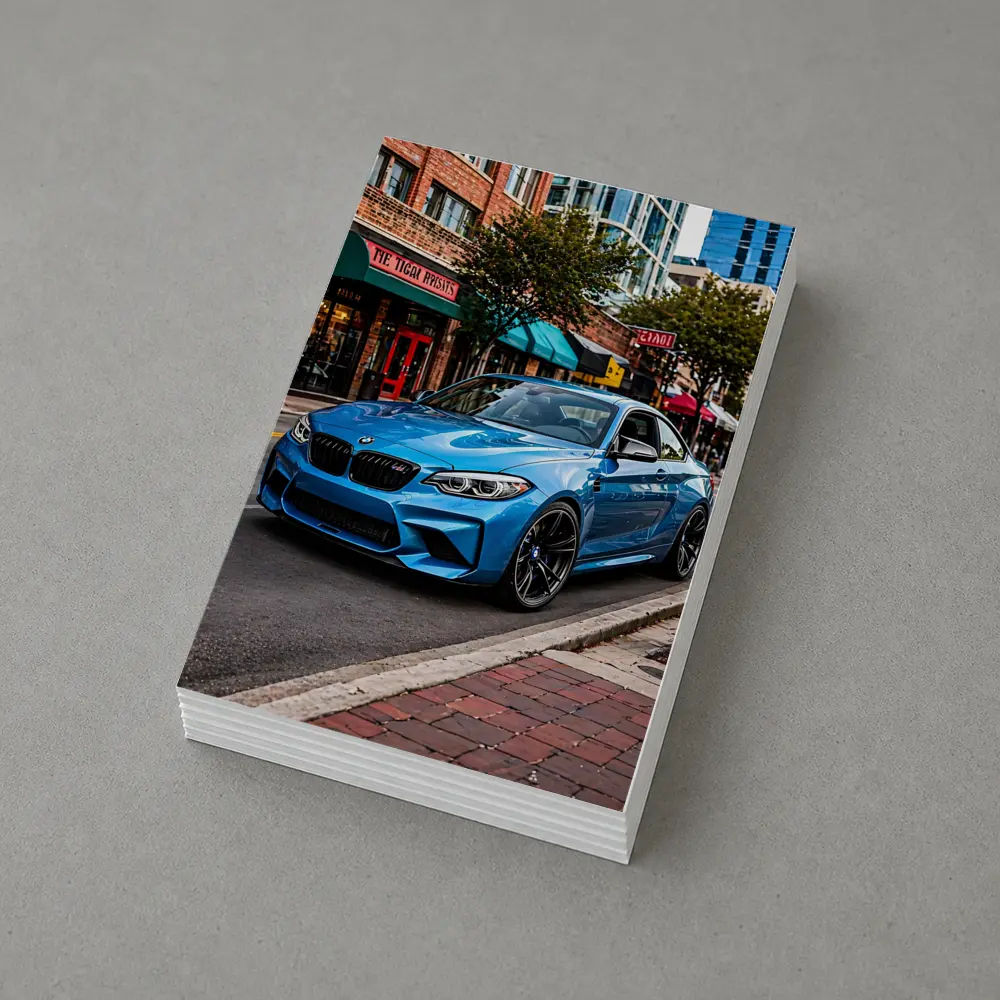 BMW M2 Blue Coupe City Street – Postcards