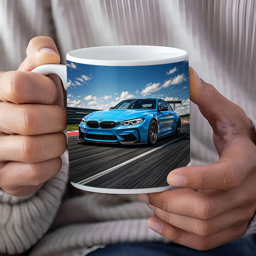 BMW M3 Blue Race Track Speed Art – Mugs