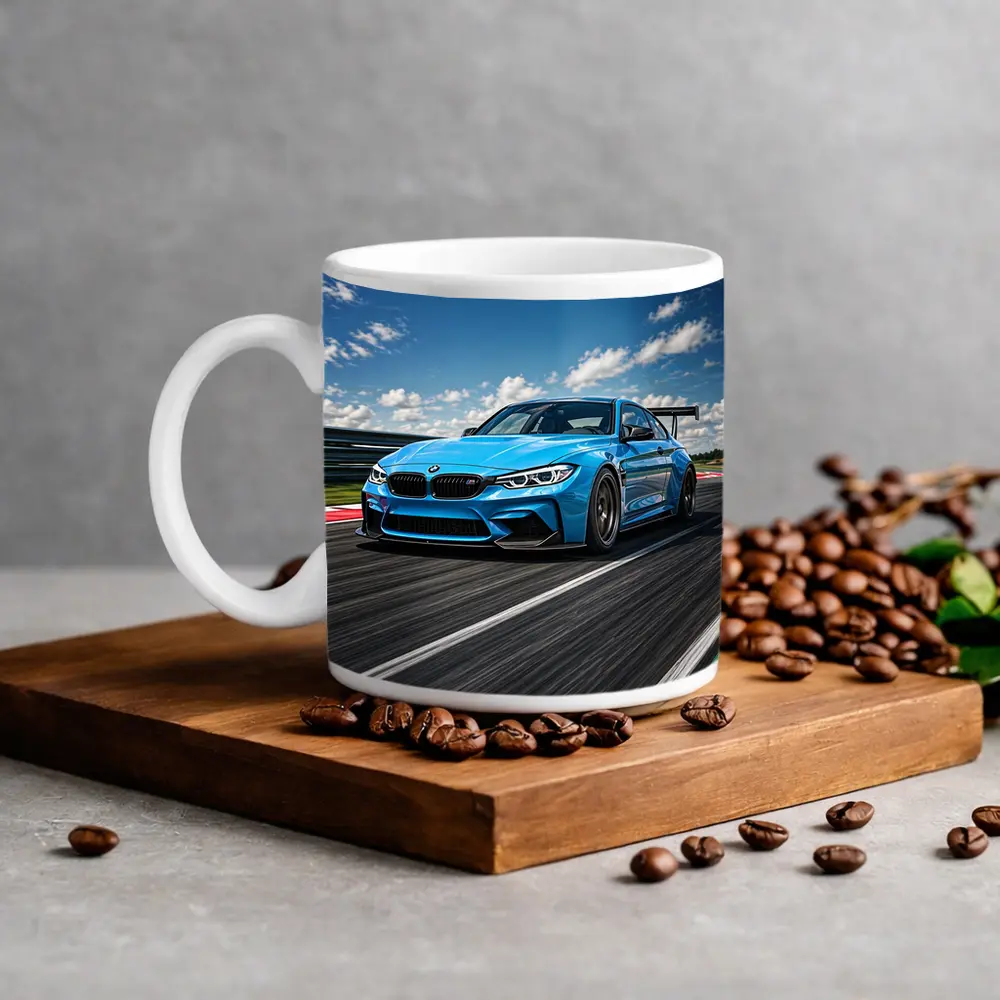 BMW M3 Blue Race Track Speed Art – Mugs