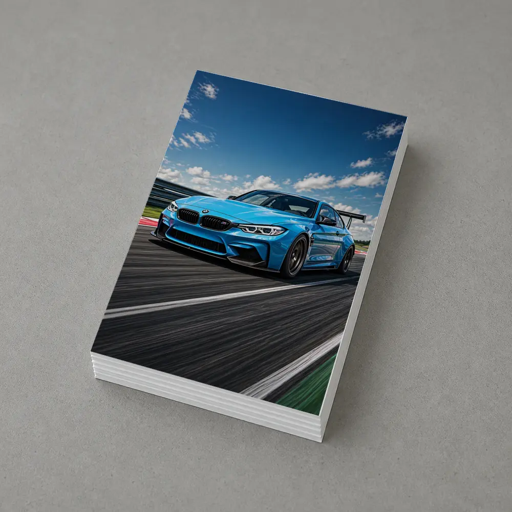 BMW M3 Blue Race Track Speed Art – Postcards