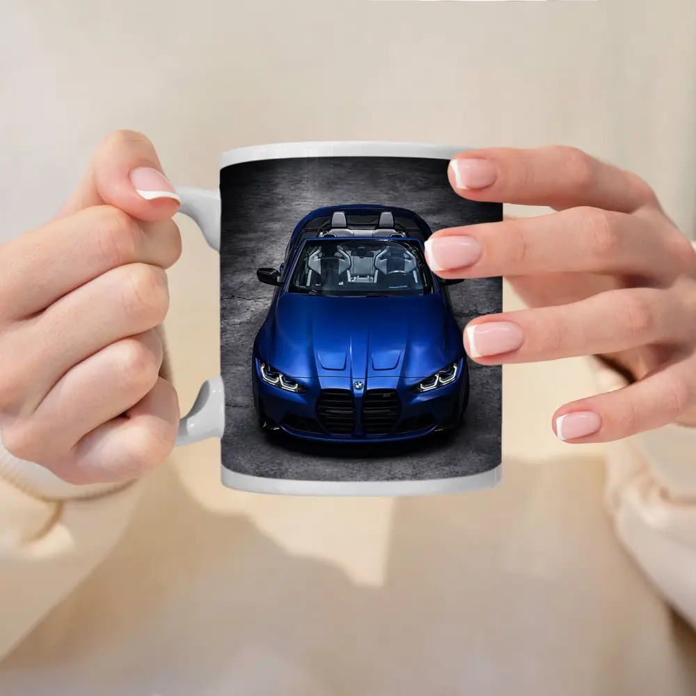 BMW M4 Convertible Blue Studio Shot – Mugs