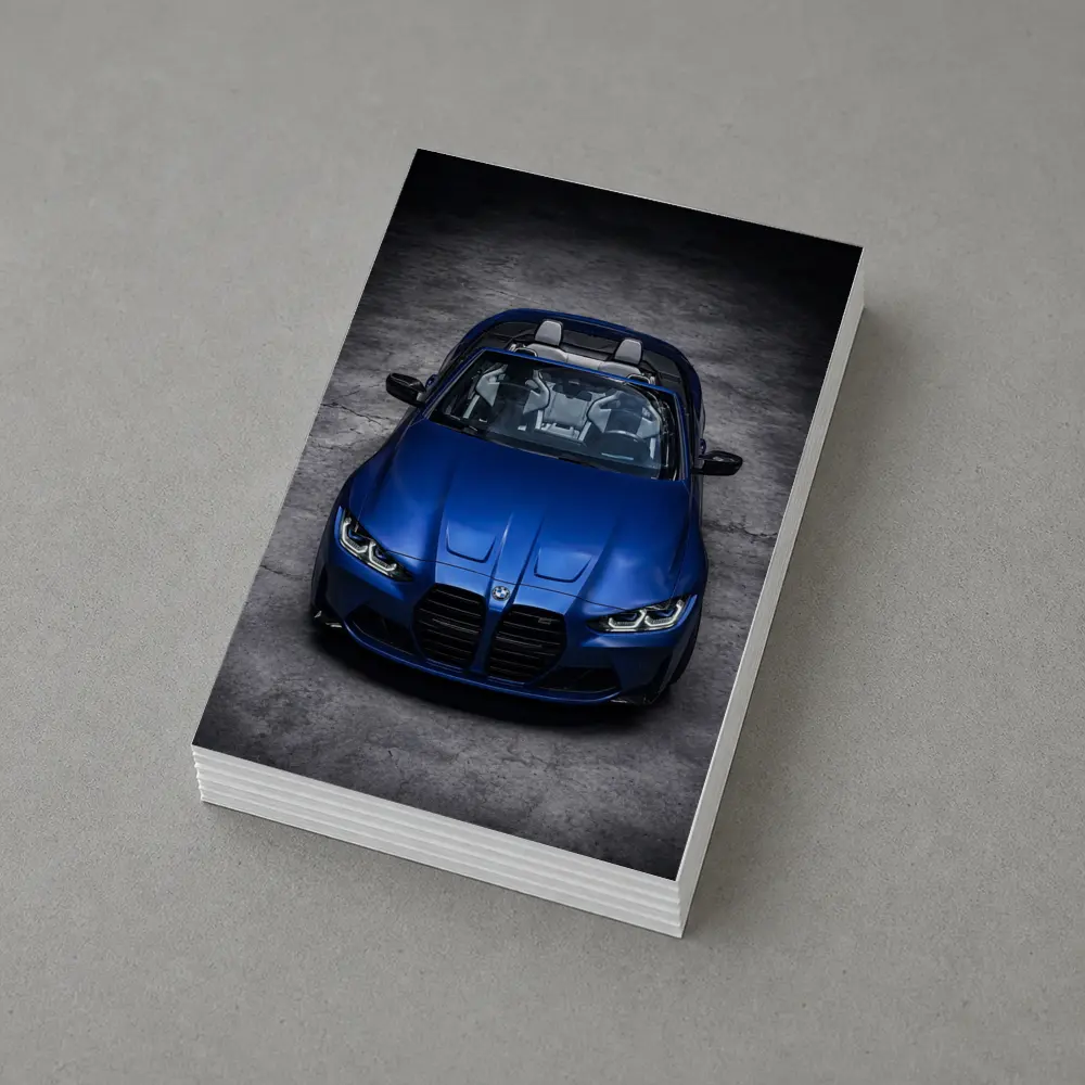 BMW M4 Convertible Blue Studio Shot – Postcards
