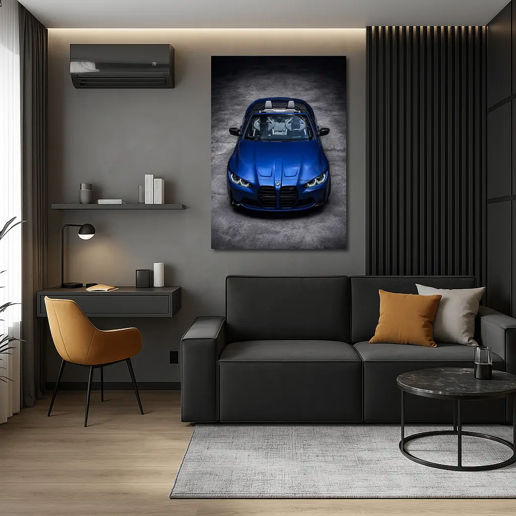 BMW M4 Convertible Blue Studio Shot – Wall Art