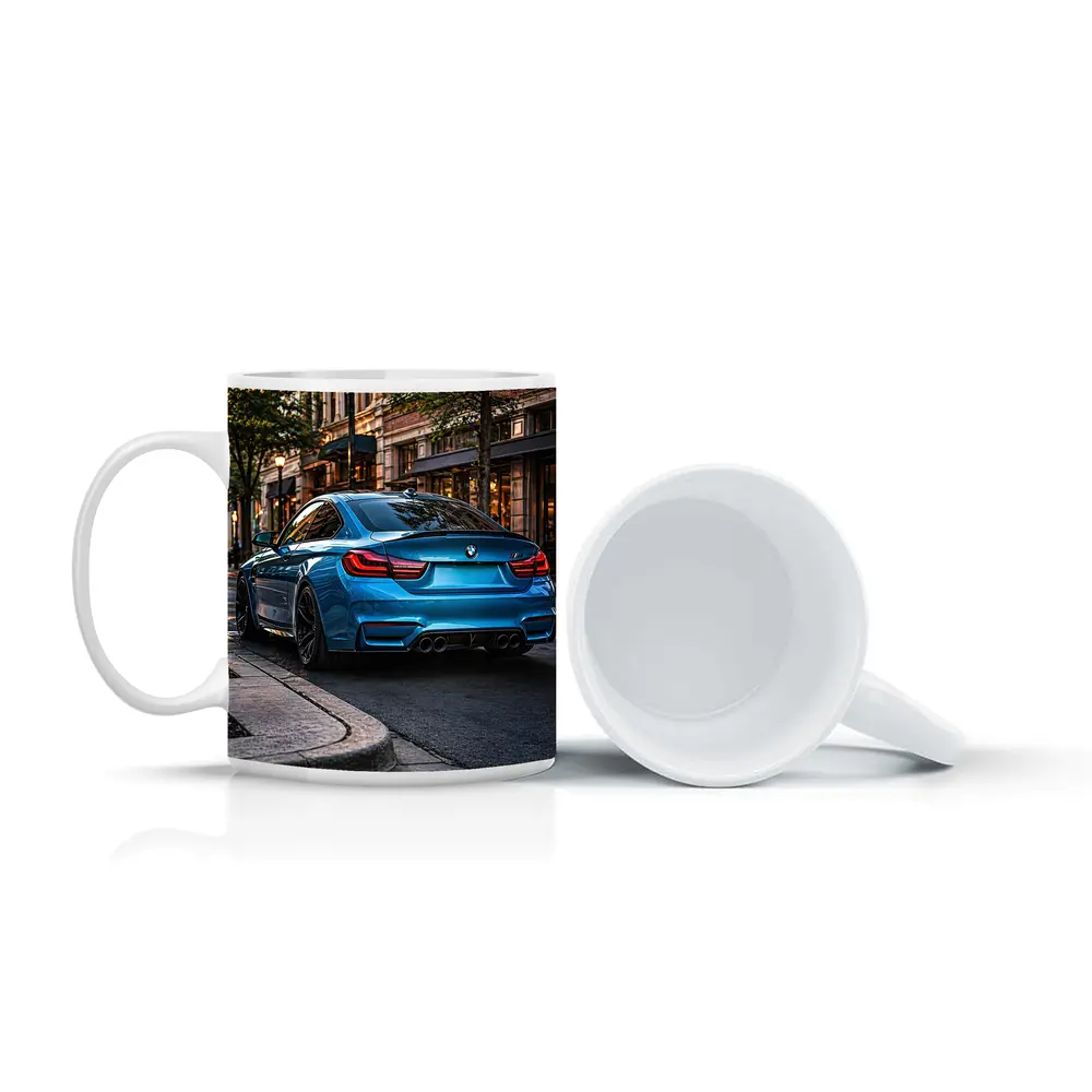 BMW M4 Blue Coupe City Street – Mugs