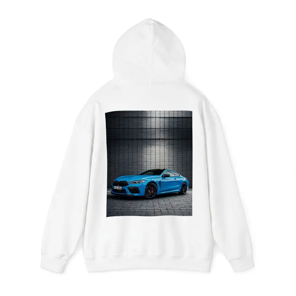 BMW M8 Blue Coupe Urban Wall Background – Hoodies